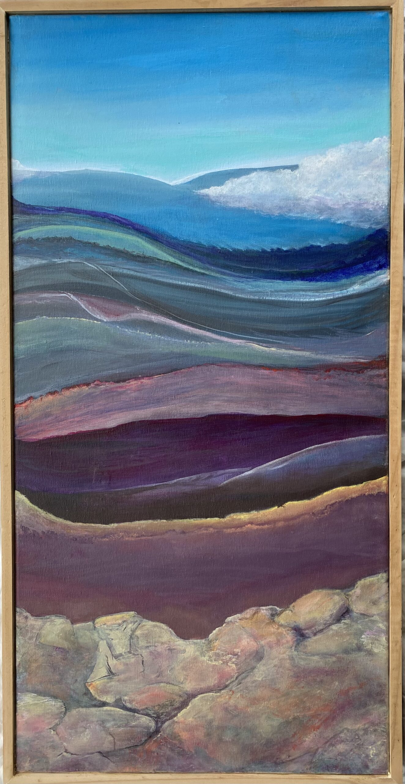 Waves & Rocks : 43cm x 83cm : acrylic on canvas : $2600