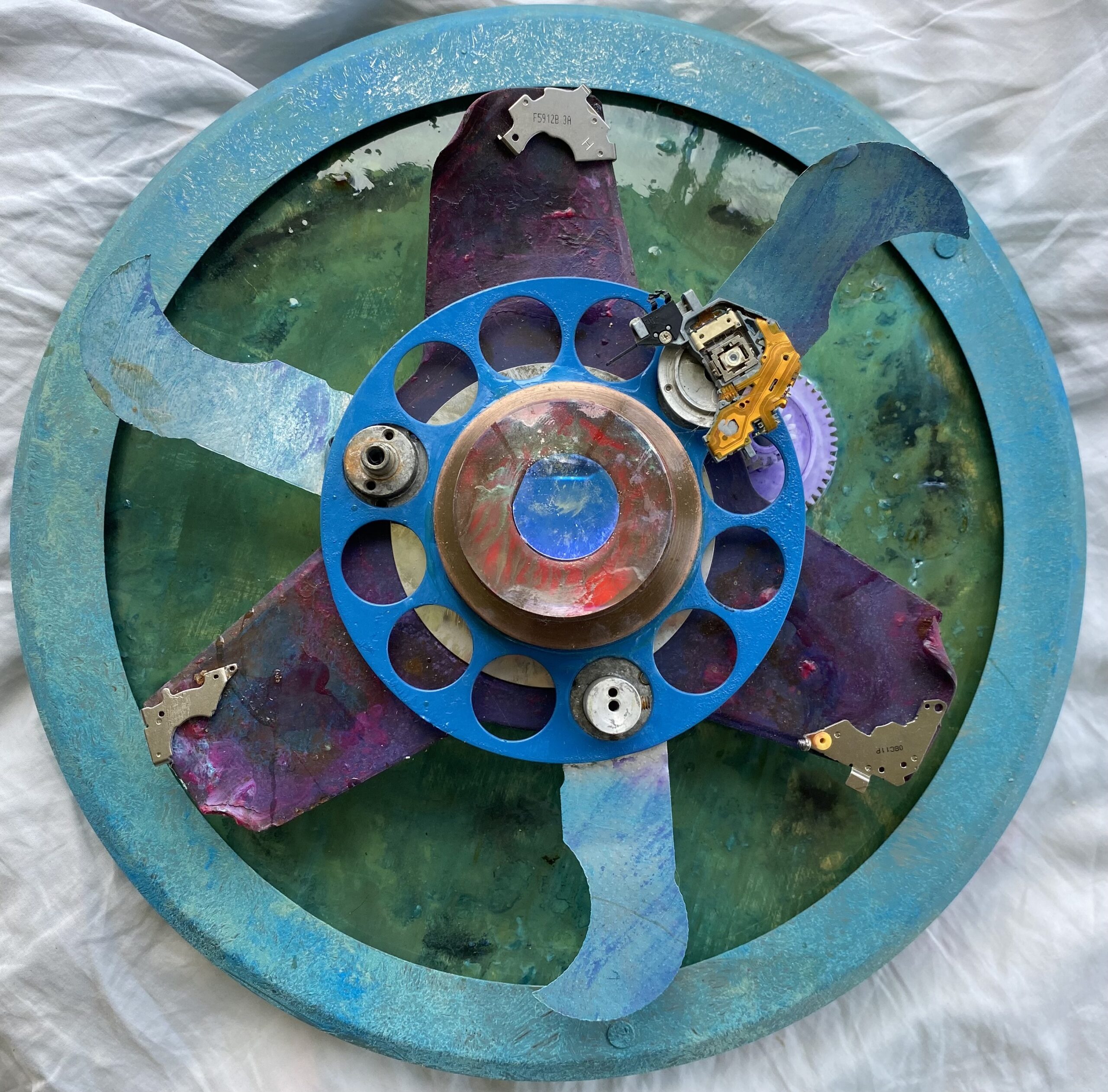 Star Base Machine 4 : 34cm x 34cm : mixed media on board : SOLD