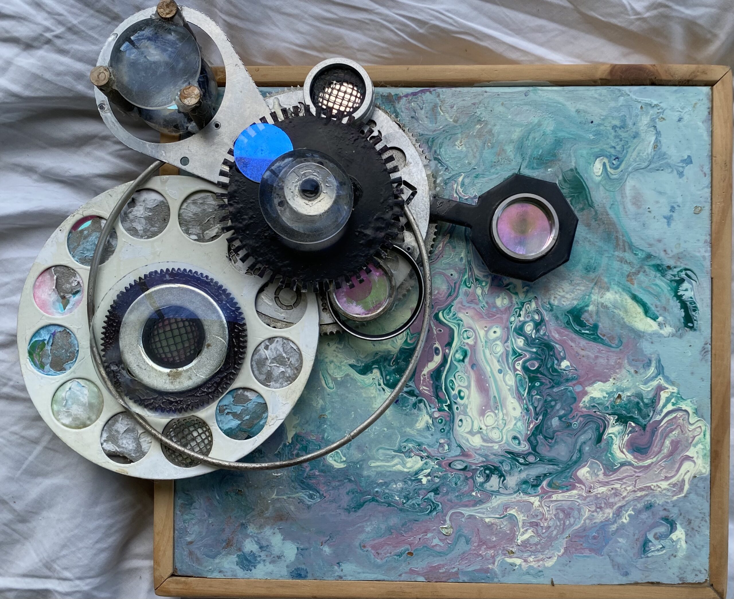 Star Base Machine 2 : 33cm x28cm : mixed media on board : SOLD