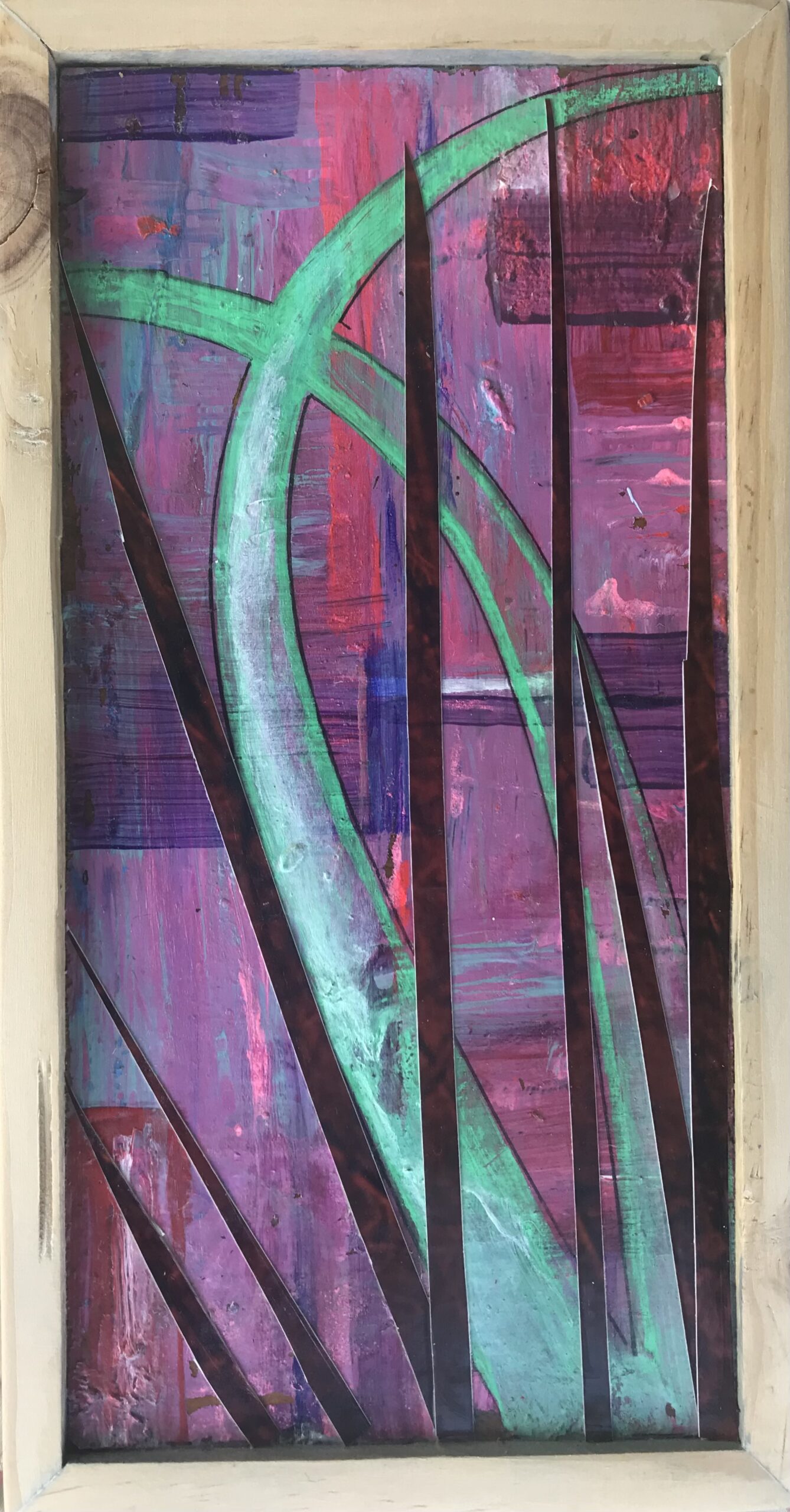 Lattice 33 : 14xm x 27cm  : mixed media on board : $300