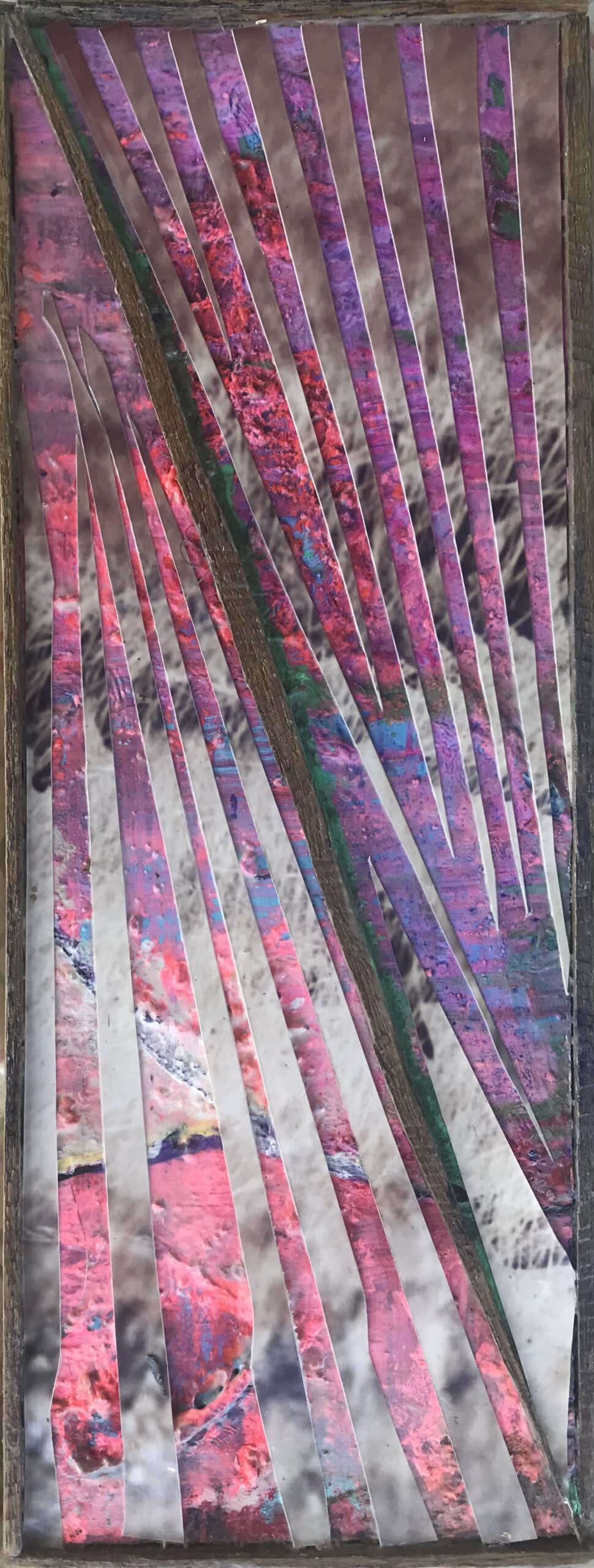 Lattice 4 : 13cm x 36cm  : mixed media on board : $300