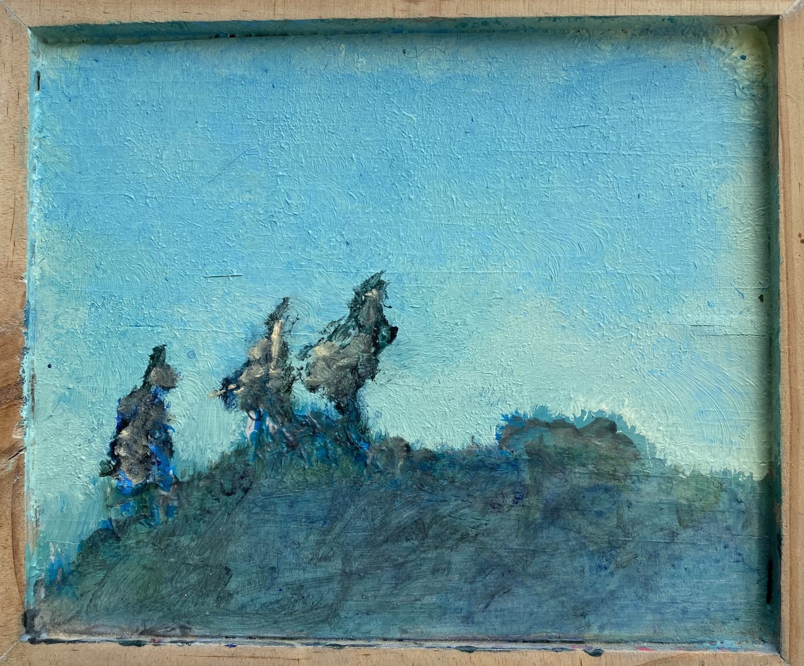 Three Trees : 16cm x 14cm : acrylic on board : $350