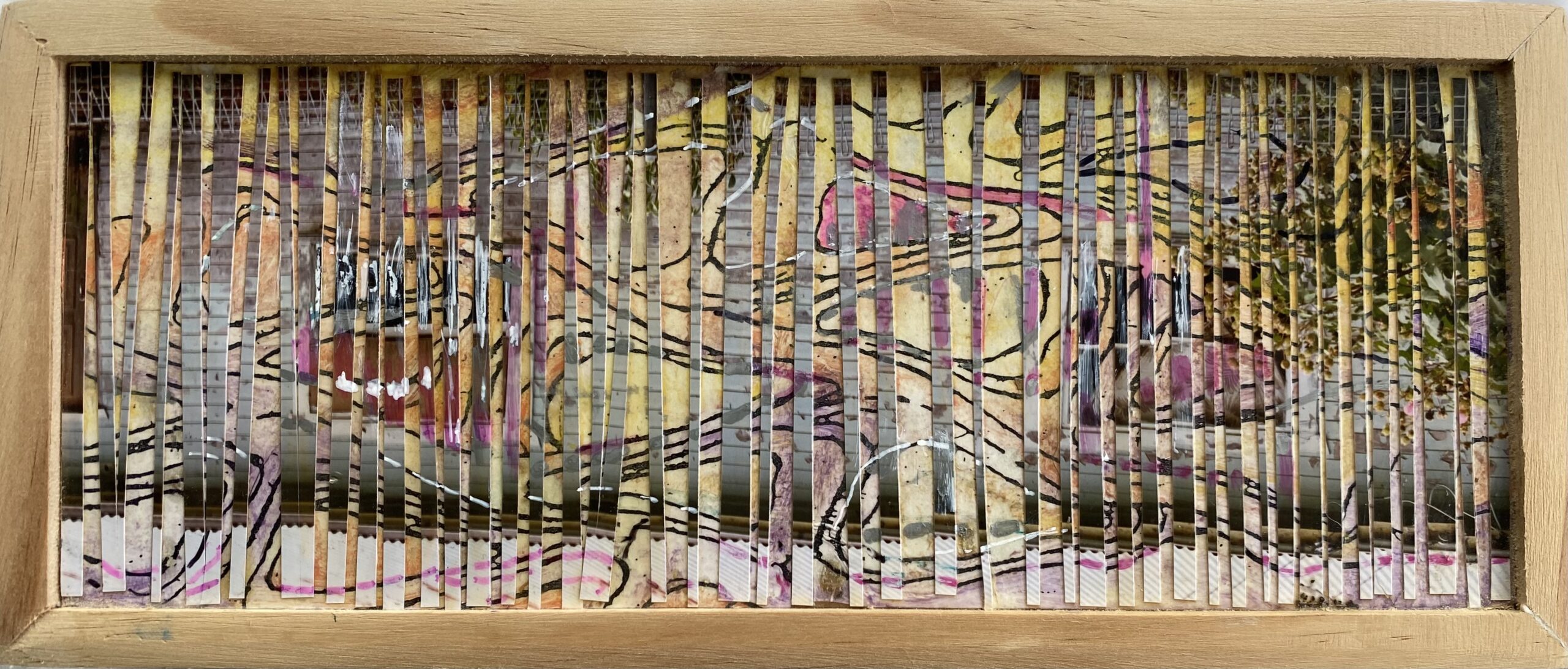 Lattice 2 : 13cm x 30cm : mixed media on board : $350