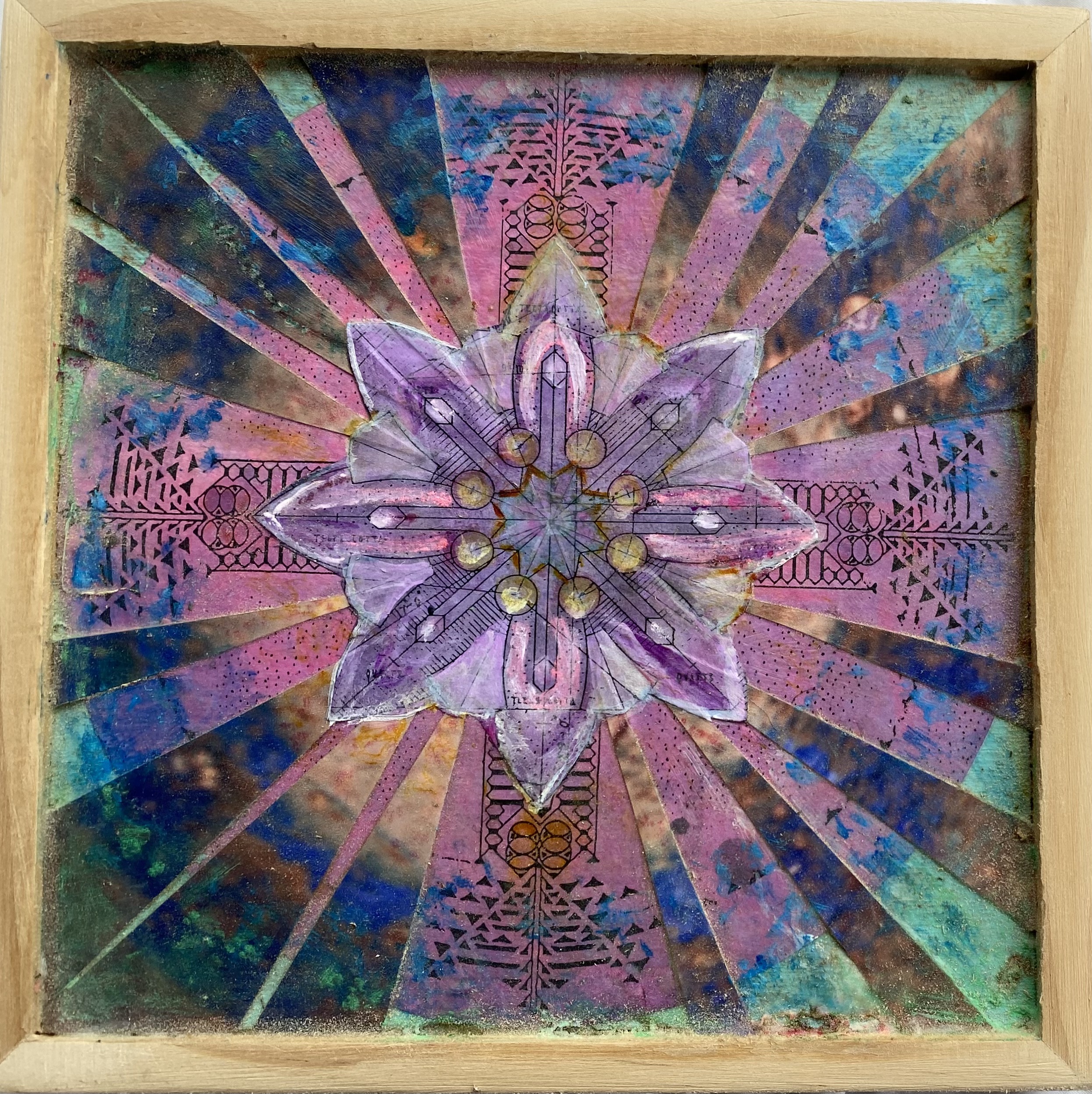 Marion Star : 20cm x 20cm : mixed media on board : $350