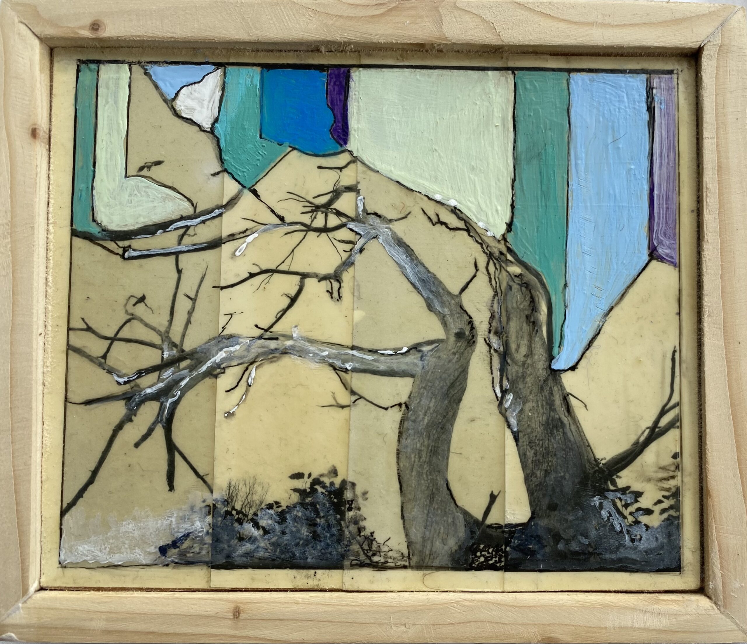 Tree & Clouds : 18cm x 15cm : mixed media on board : $350