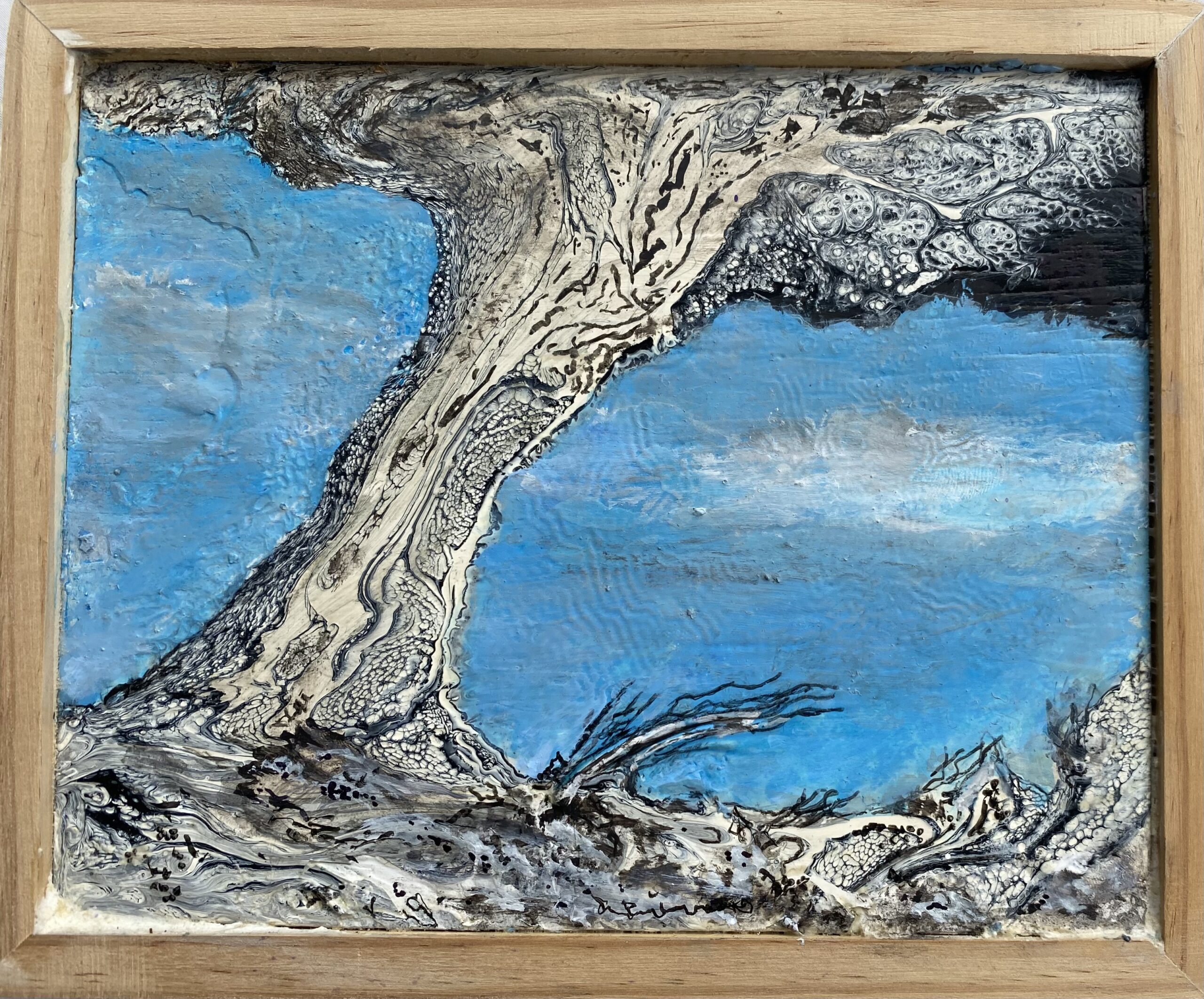 Wind Blowing Tree : 22cm x 18cm : acrylic on board : $350