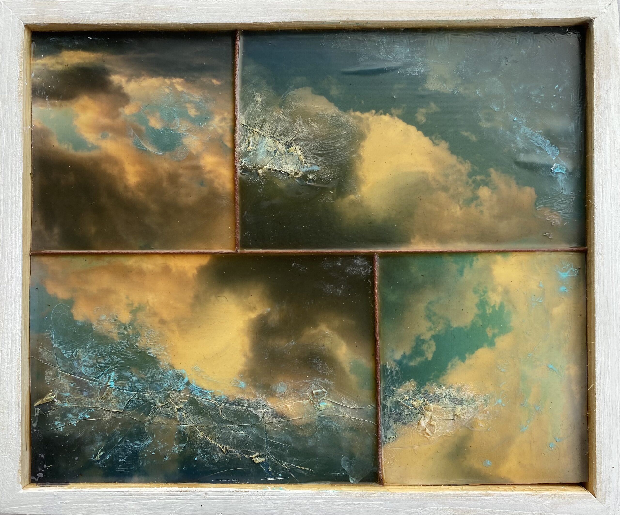 Clouds 4 : 25cm x 20cm : mixed media on board : $400