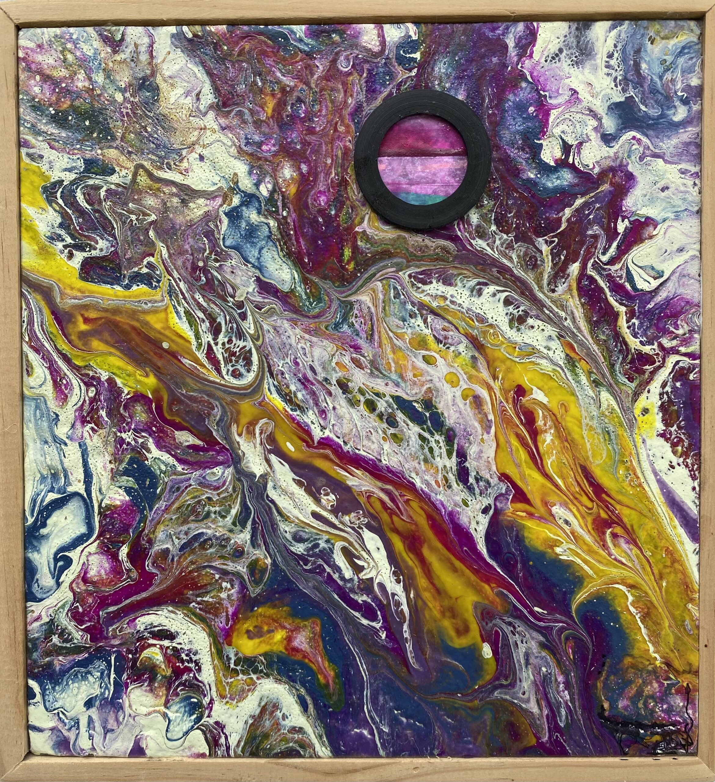 Flow Portal 1 : 25cm x 27cm : acrylic on board : $680